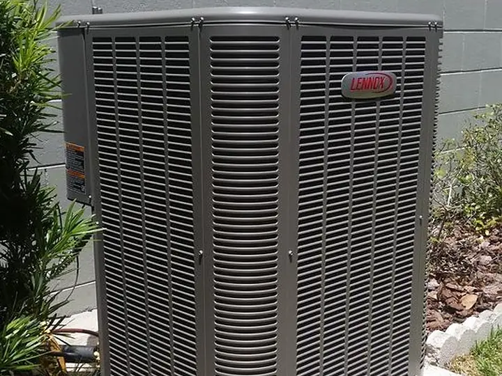 New condenser on a gravel pad