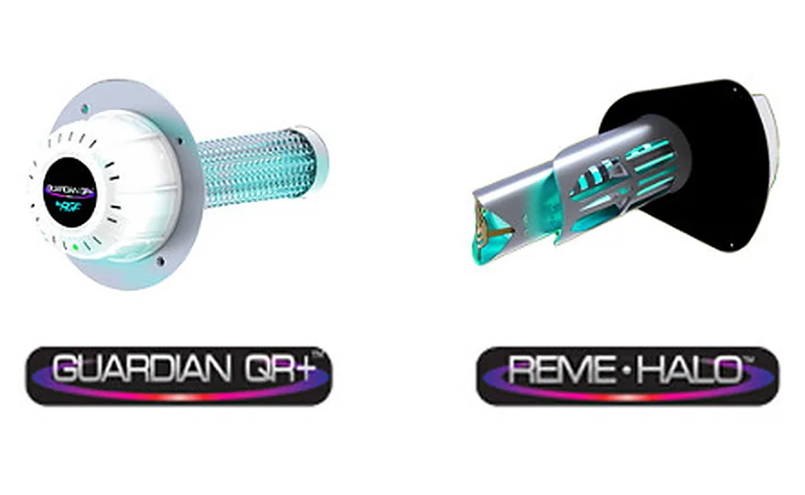 RGF Environmental Group Guardian QR+ and REME HALO in-duct air purifiers
